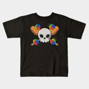 Juggling crew Jolly Roger pirate flag (no caption) Kids T-Shirt